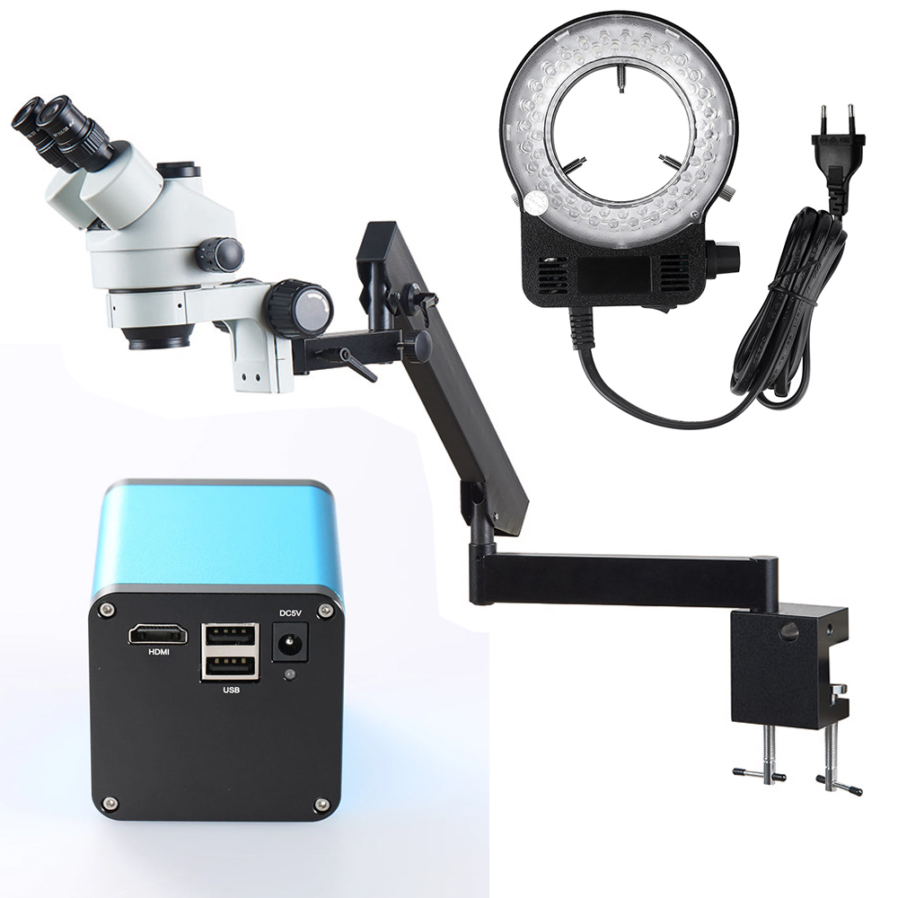 Adjustable Articulated Arm Fol - Trinocular Stereo Microscope 7X-45X 评论和价格