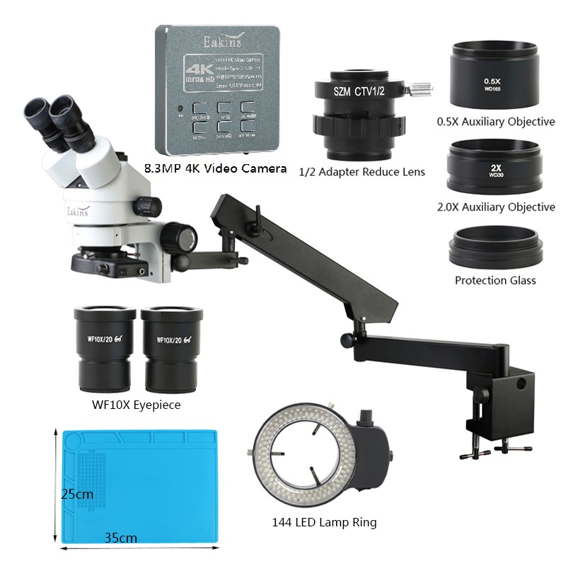 Simul Focal Zoom 3.5X-90X Arti - Trinocular Stereo Microscope 7X-45X 评论和价格