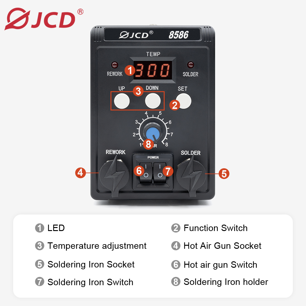 JCD 750W 8586 2 In 1 Digital E - 2 In 1 Soldering Rework Station 750W 评论和价格